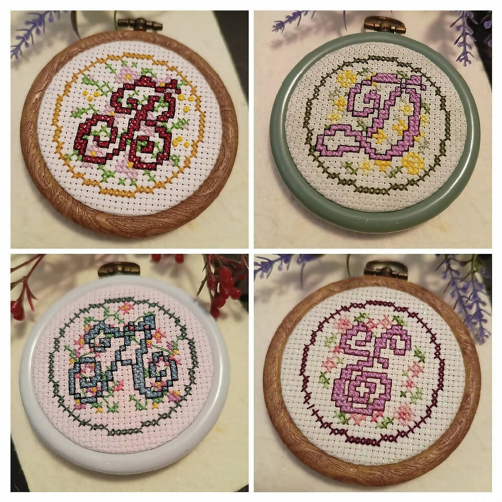 Mini Cross Stitch Flexi-Hoop Ornaments