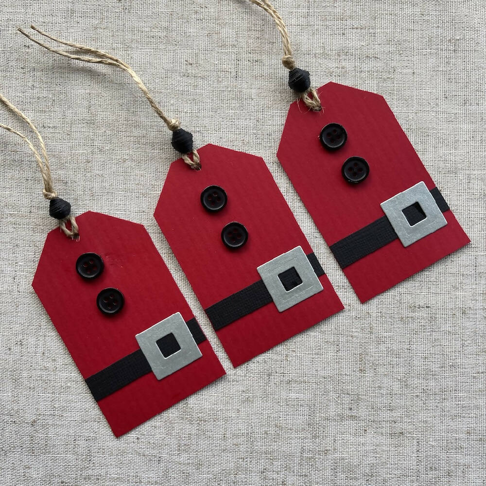 Christmas Gift Tags Santa Suit - Set of 3