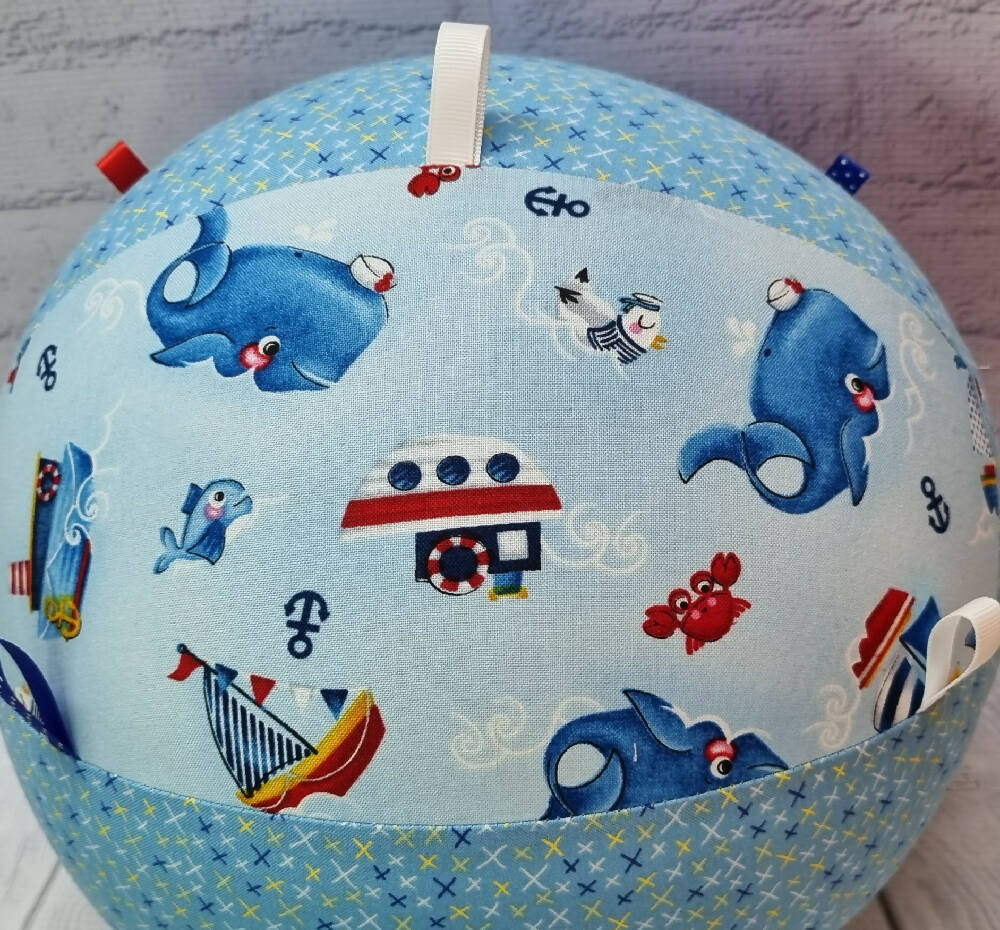 Balloon Ball: Whale of a time with Blue/Yellow: Taggie: two tone