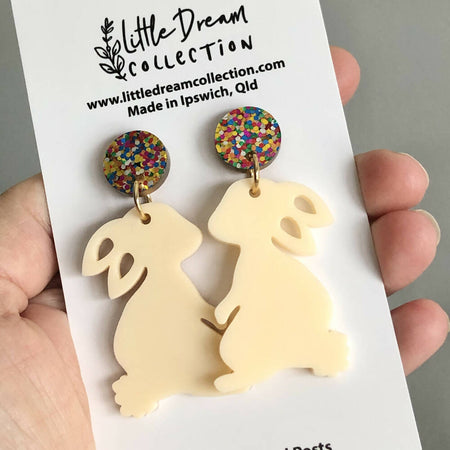 Easter Bunny earrings Style 2 Buttermilk