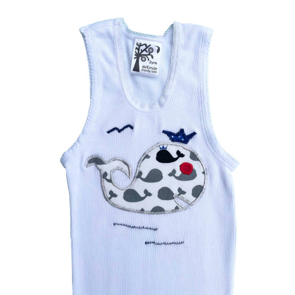 Toddler Boys Singlet & Shorts Set in Whale Print | Size 2