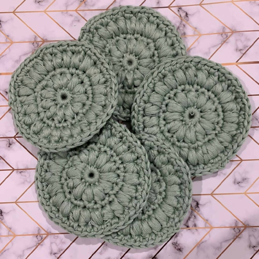 Crochet Face Scrubbies in Cotton Bamboo