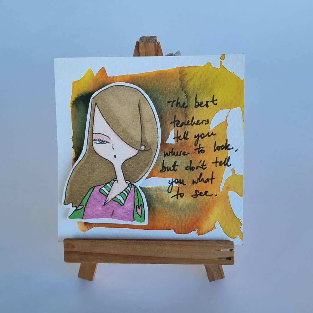 Headline Series : Alivia Original Ink on Watercolor Paper