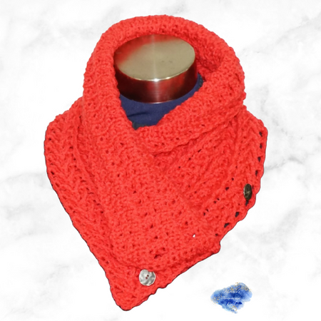 Cowl Neck warmer scarf Vintage look Crochet handmade