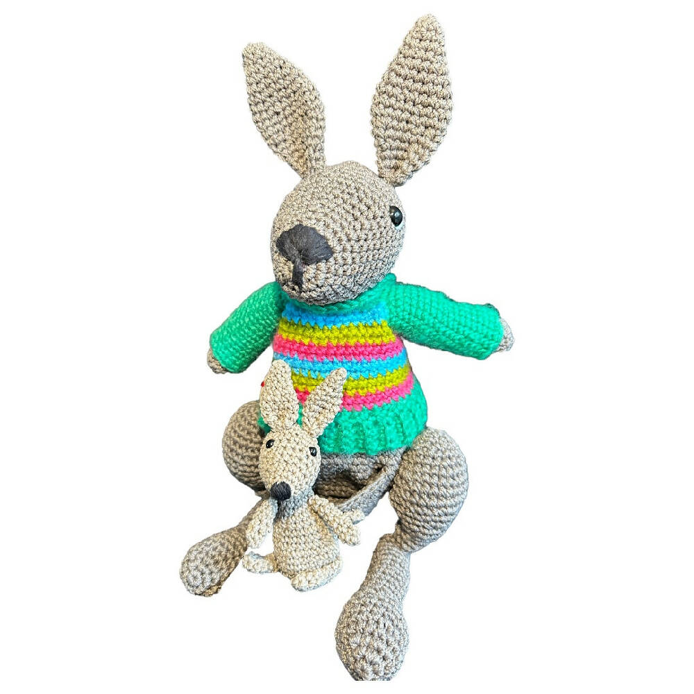Kangaroo & Joey - crochet toy