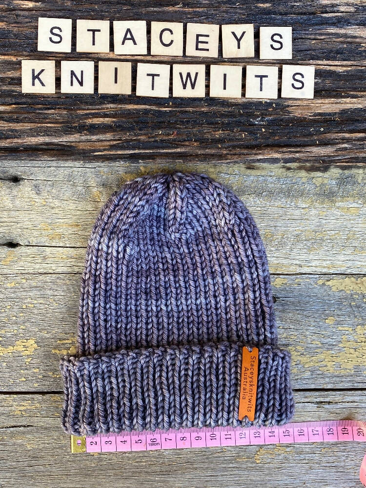 Hand Knitted Fishermans Cap Beanie Skull Cap Malabrigo Peruvian Yarn Staceysknitwits 004