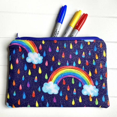 Sparkly rainbows pencil case