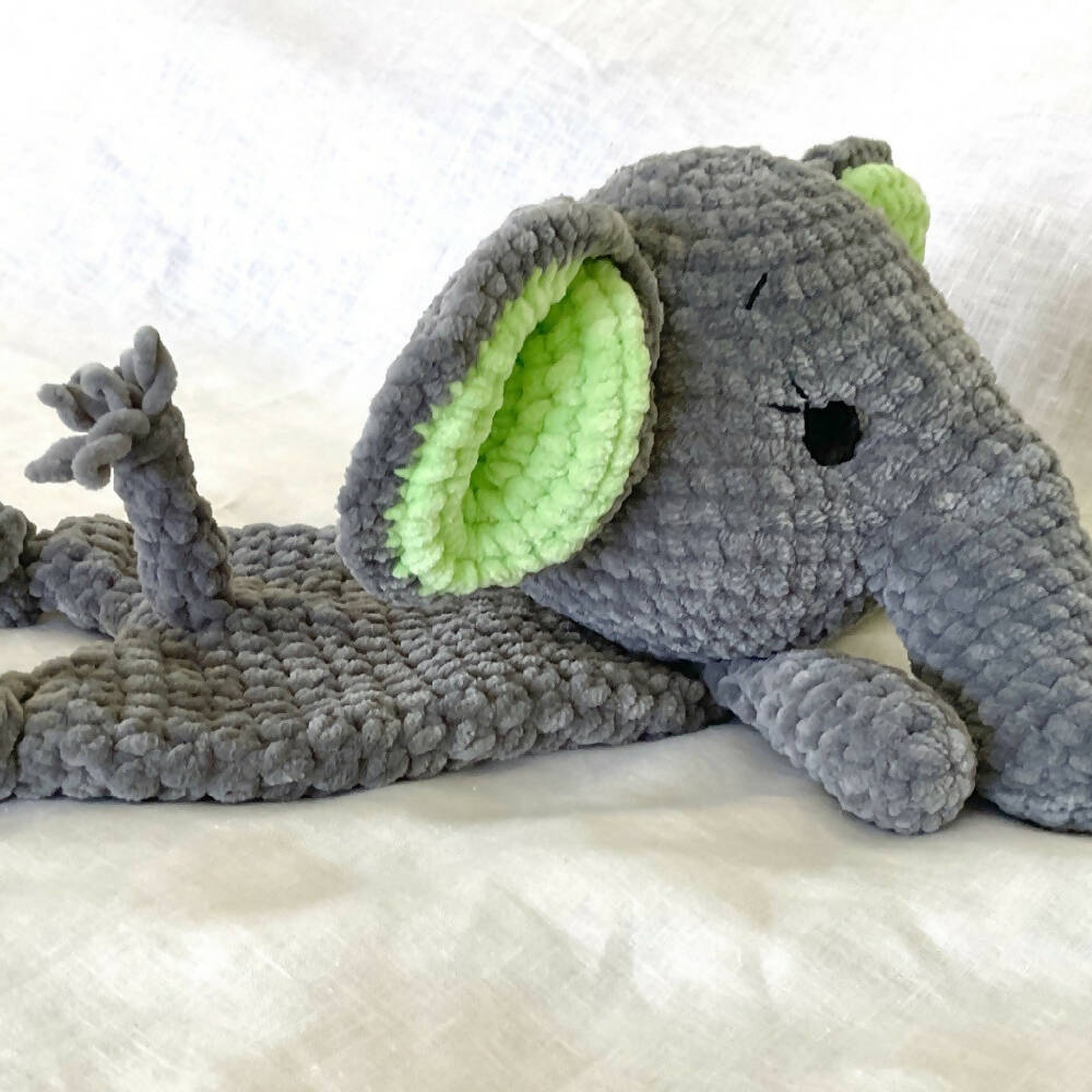 Elephant|Crochet Plush Baby Snuggler | African Safari Animals | Large