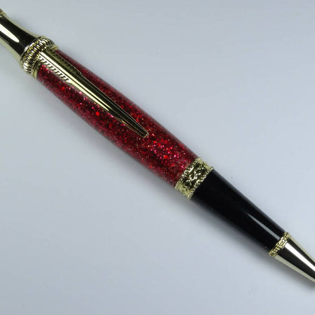 Red Sparkle Resin Lancer Pen