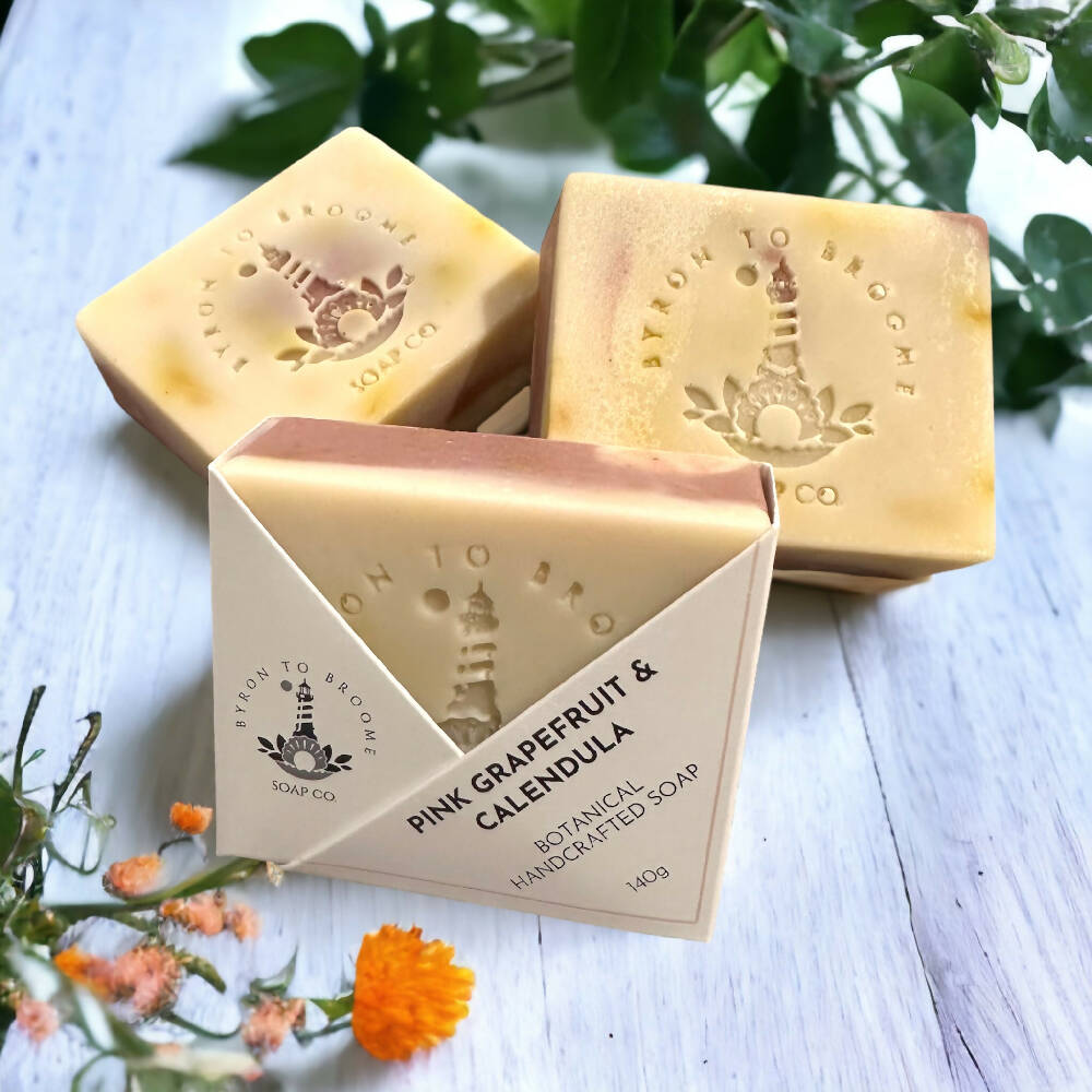Pink Grapefruit & Calendula Botanical Handcrafted Soap