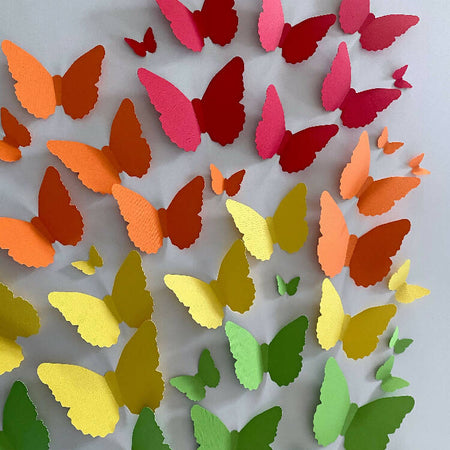 Rainbow Butterfly wall decorations. Cardstock butterflies. Baby shower, birthdays.
