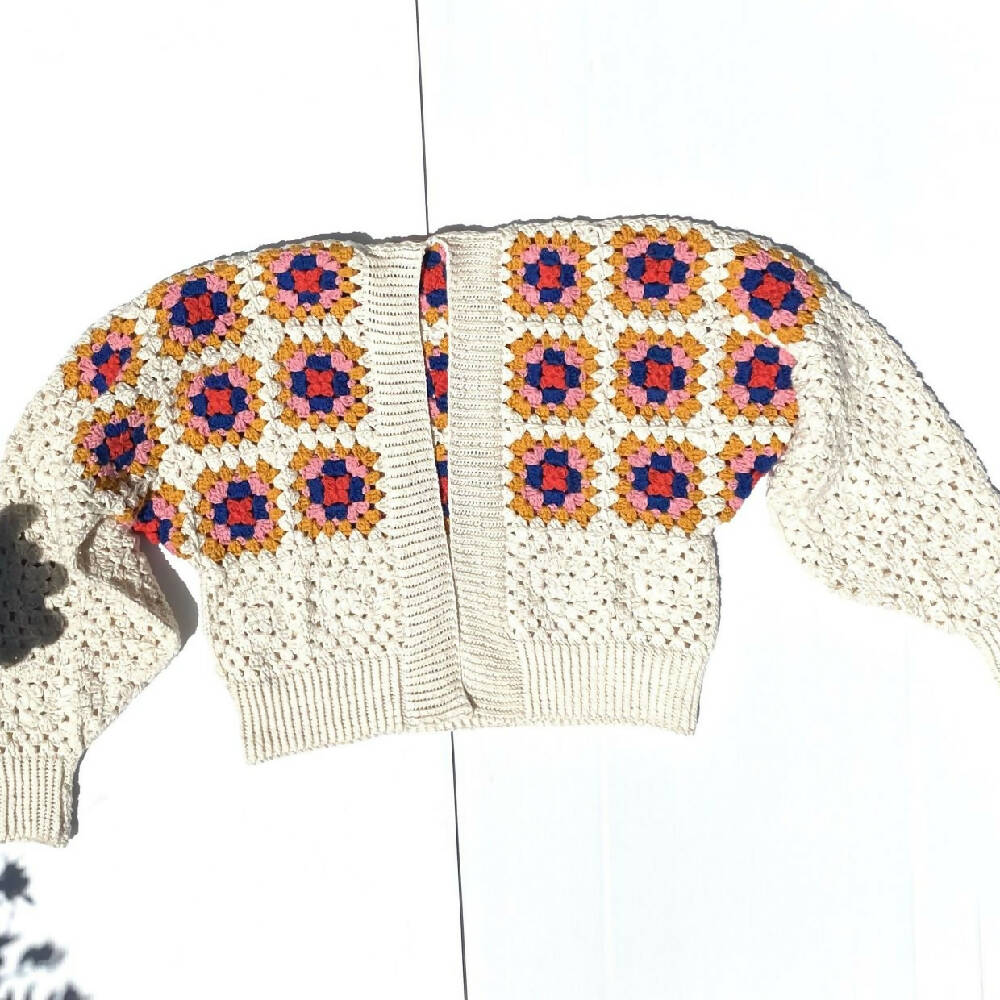 Granny aint square crochet jacket
