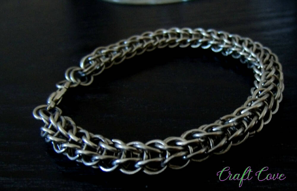 Bracelet Silver Chainmail in Persian weave