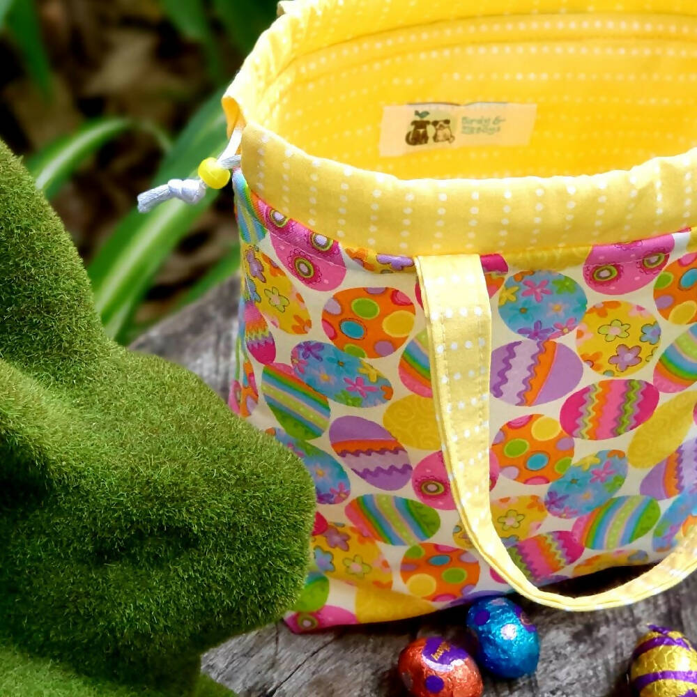 Small Drawstring Bag, Easter Egg Hunt Bag
