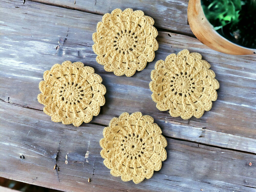 Morning Star Coaster Set of 4 Parchment