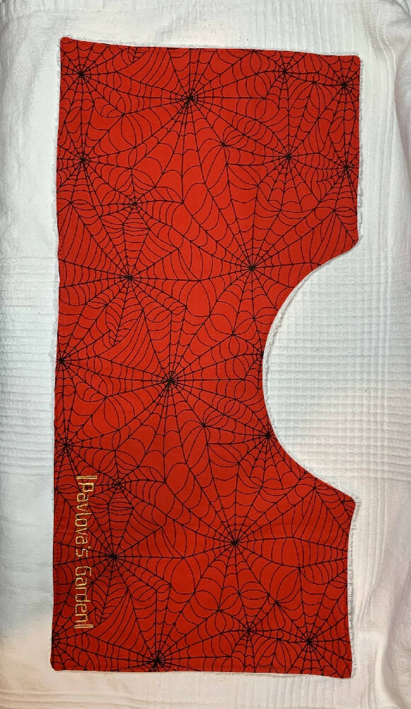 Bib & Burp Cloth Set - Spider Web on Red