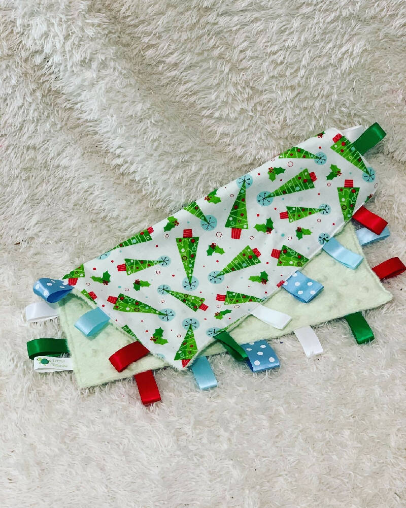 Xmas Tree Set - Security Blanket Taggie, Bib and Burp Cloth