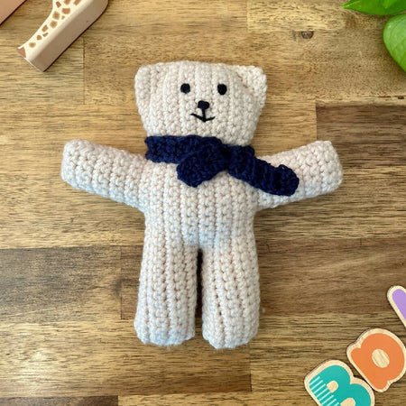 Beary Bear - Teddy with Navy scarf