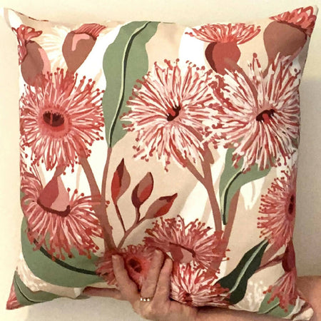 Cushion Cover Australian Native Eucalyptus Gum Flowers Handmade #15