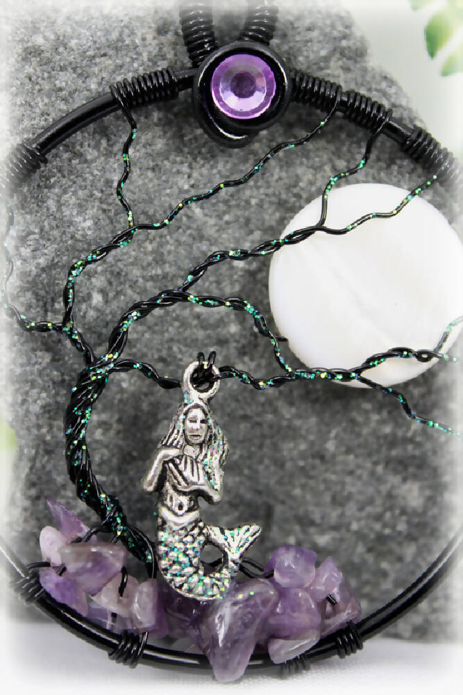 Tree of Life Mermaid with Amethyst and Moon