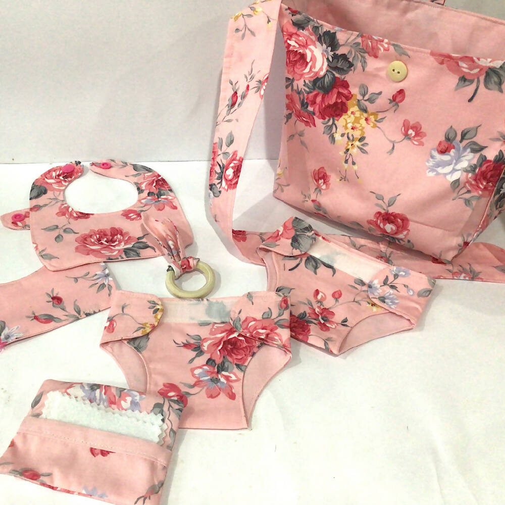 Nappy Bag and accessories for Baby Doll - Peach pink #1