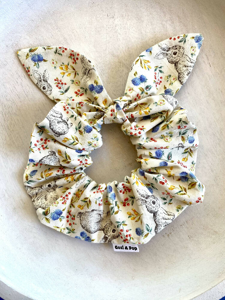 Easter Bunny Bow Scrunchie