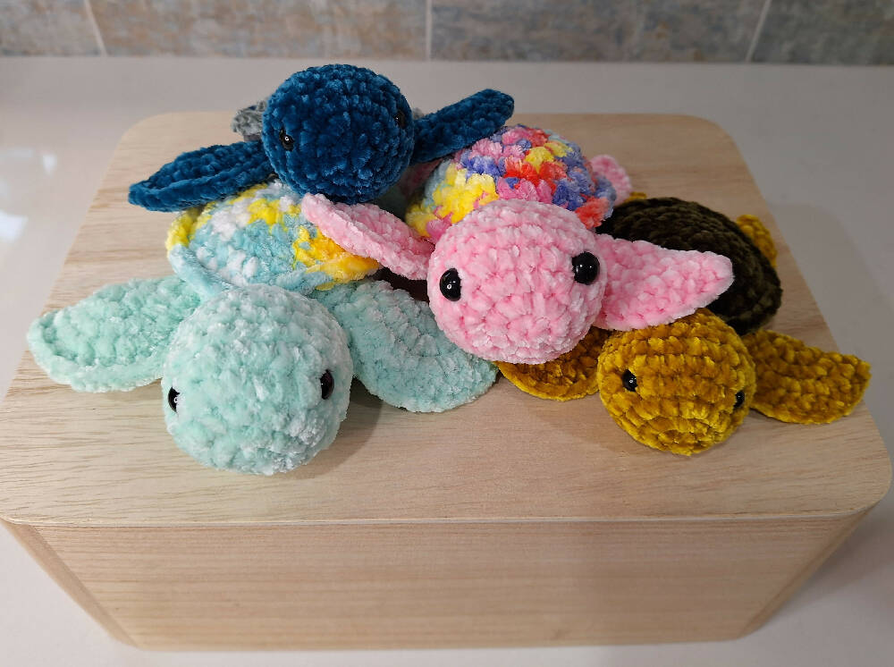 crocheted velvet sea turtle