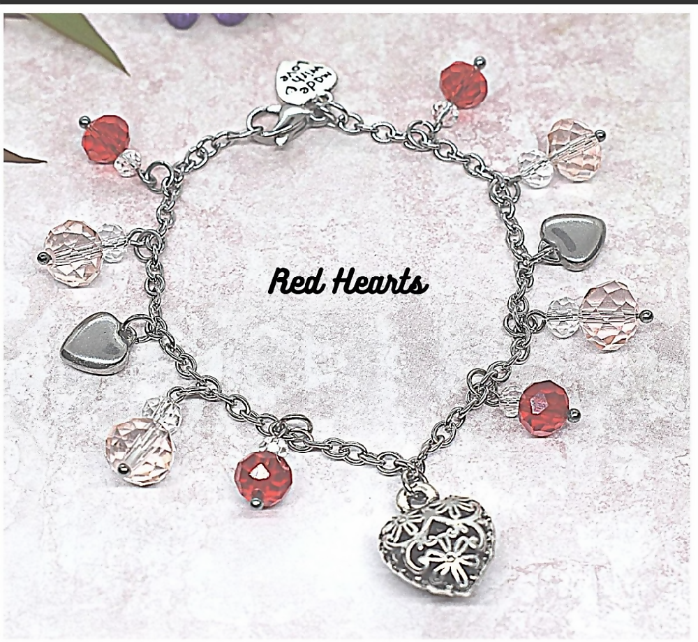 Bracelets with Bead Dangles and Charms - 6 Assorted Designs