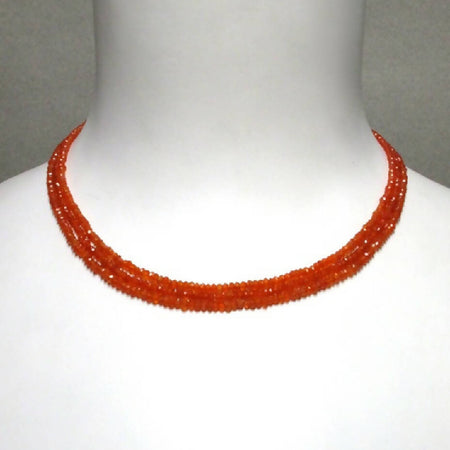 Carnelian triple choker necklace