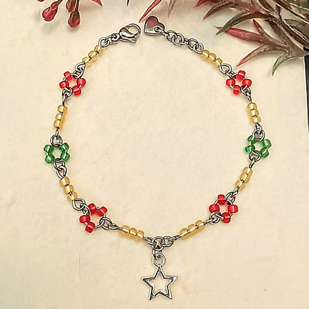 Delicate Christmas Star Charm Bracelet