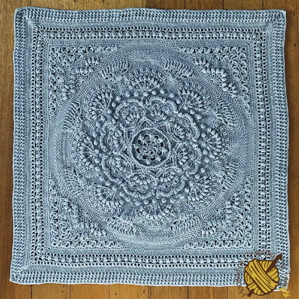 Silver ‘Baby Arcadia’ Heirloom Handmade Baby Blanket 100% Acrylic