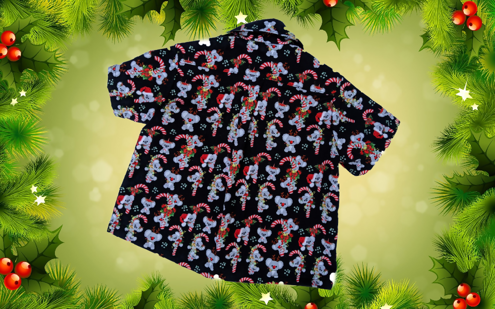 Xmas, Baby Boys Shirt, Koala with Candy Cane,