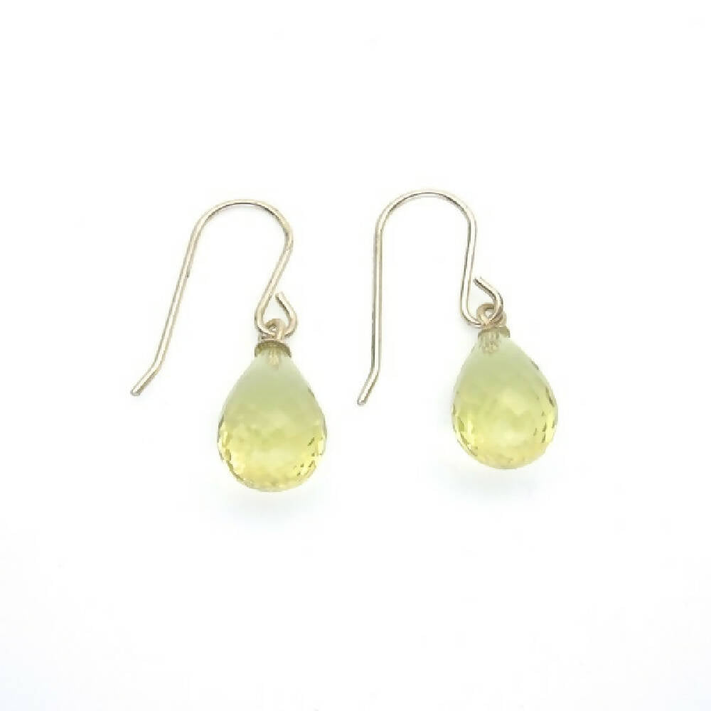 Lemon quartz briolettes and sterling silver earrings 2