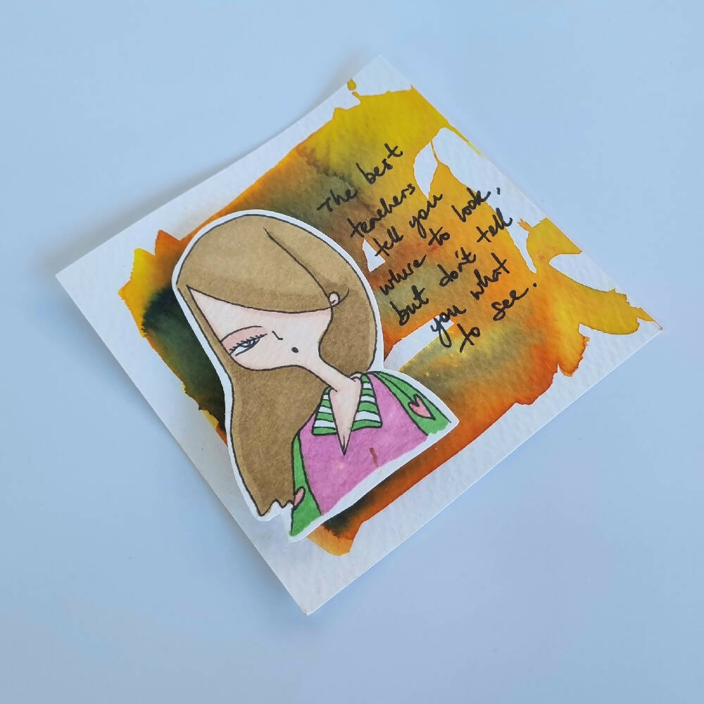 Headline Series : Alivia Original Ink on Watercolor Paper