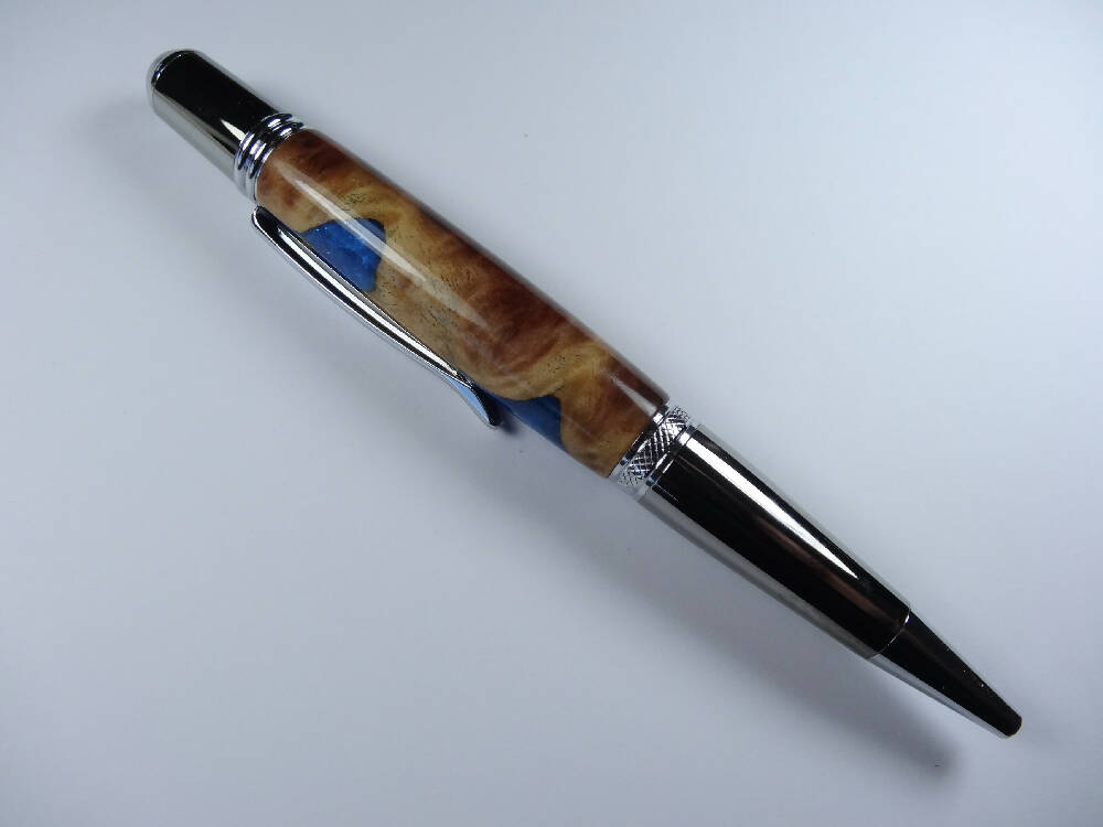 Wood-Resin Sky Blue Serria pen