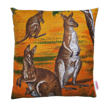 Kangaroos Linen Cushion - Australiana for your home