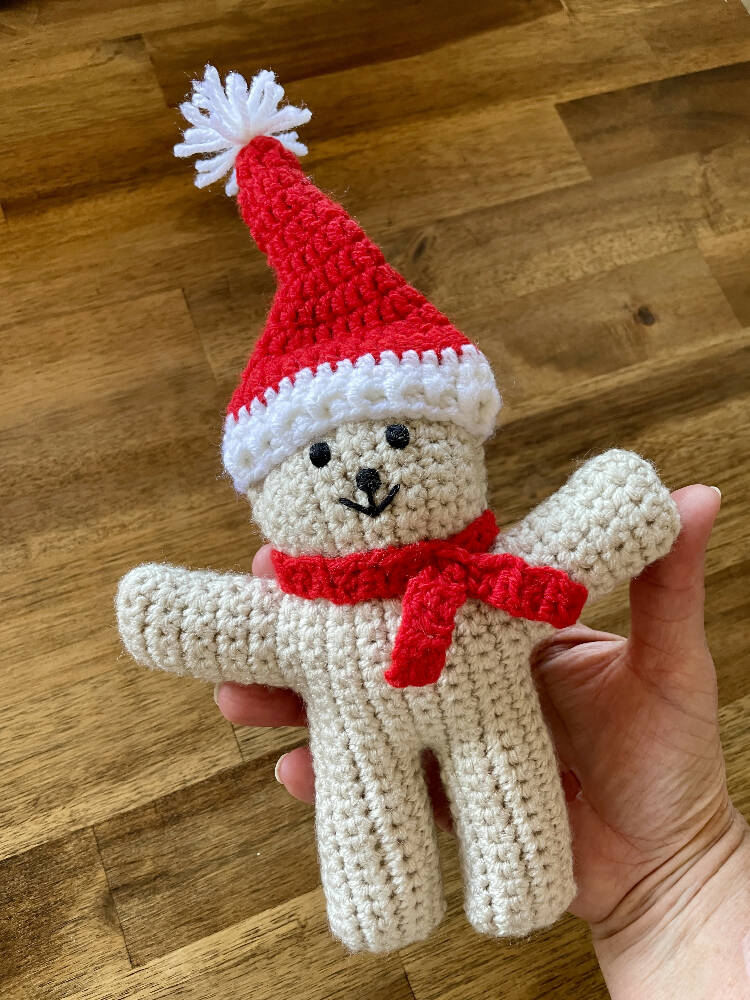 Xmas Teddy - Bear with Christmas hat & scarf