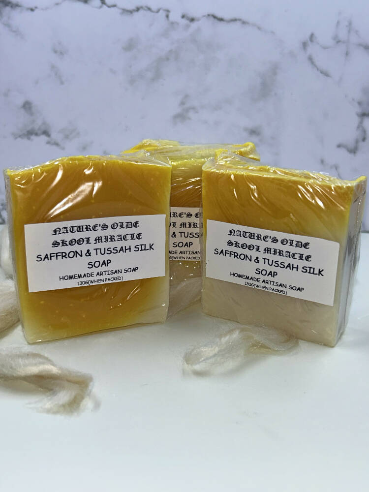 Saffron and Tussah silk soap