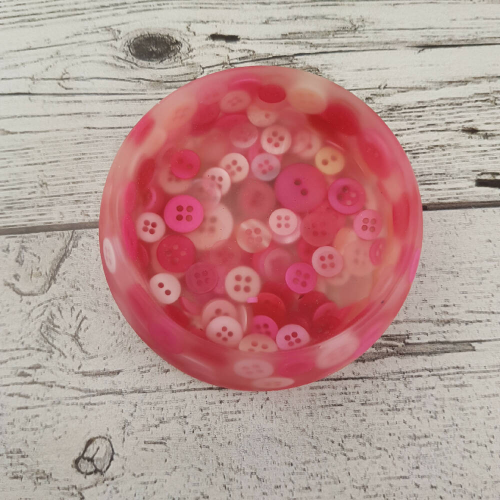 Button Bowl Resin Pink (3)