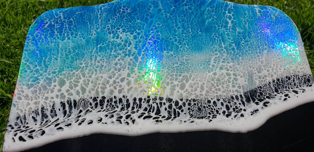 Holographic Resin Wave Serving Board