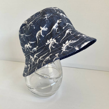Summer hat in dinosaur fossil fabric