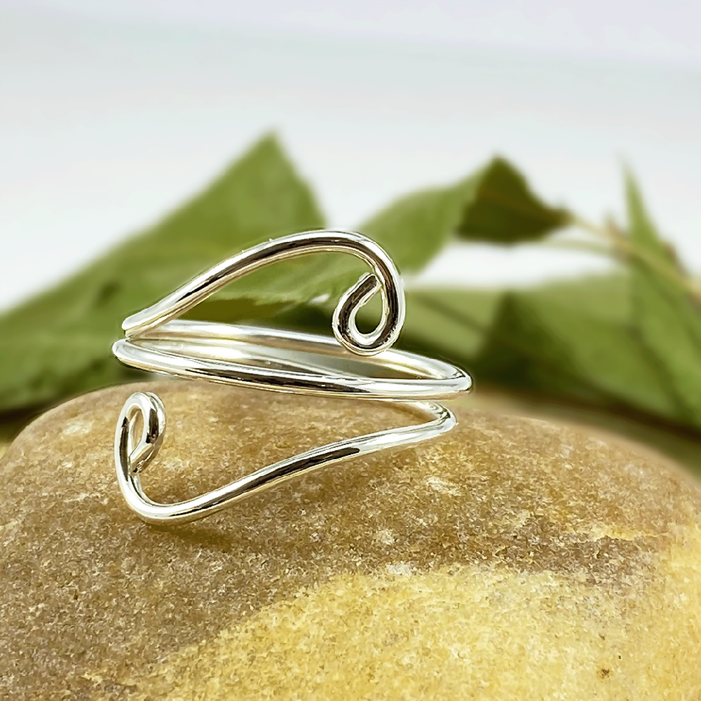 Solid silver wave ring _2