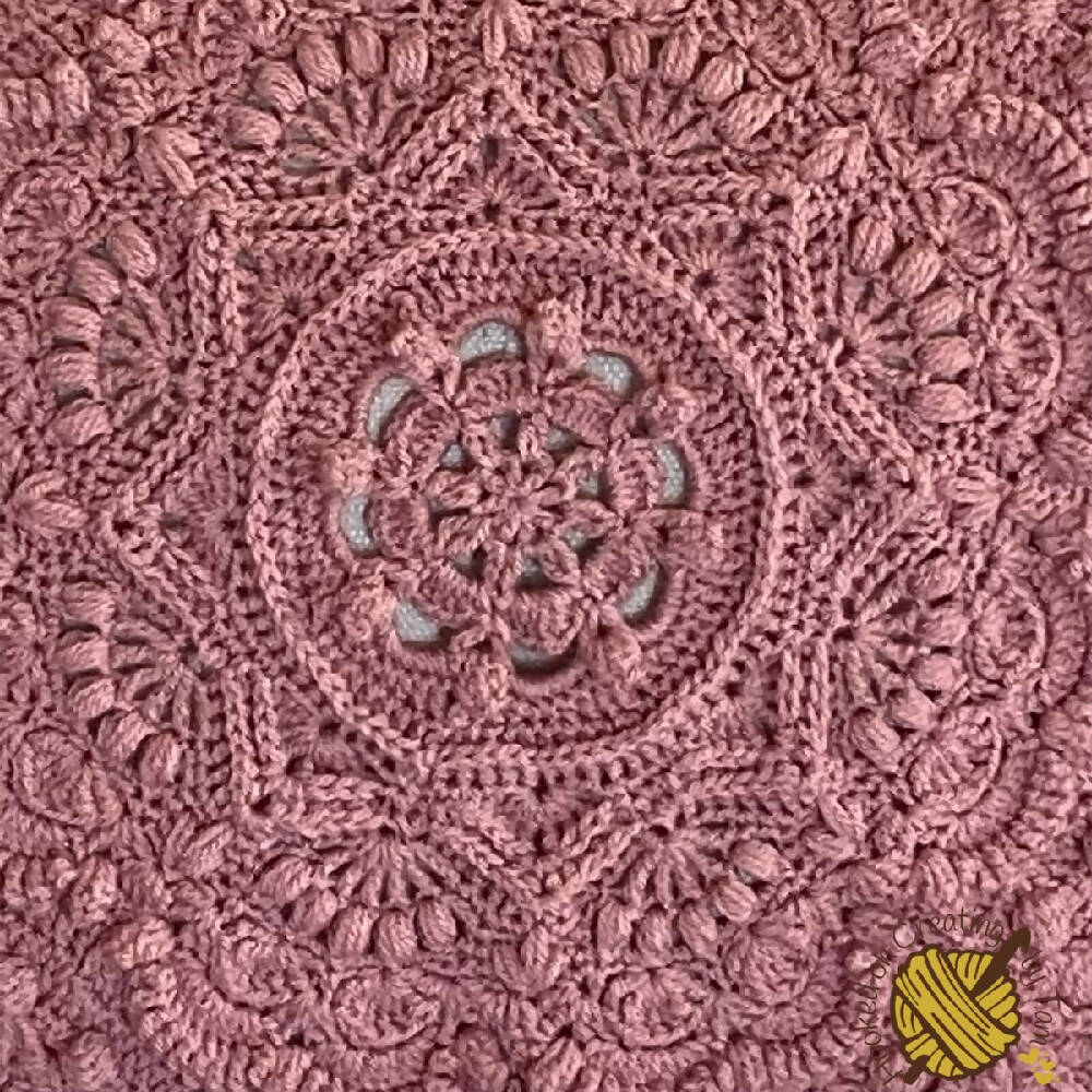 Pale Rose ‘Baby Arcadia’ Heirloom Handmade Baby Blanket 100% Acrylic