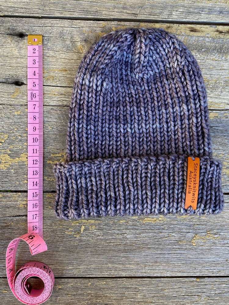 Hand Knitted Fishermans Cap Beanie Skull Cap Malabrigo Peruvian Yarn Staceysknitwits 003
