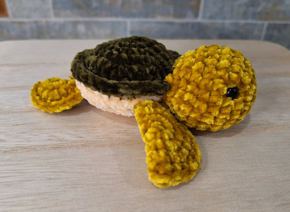 crocheted velvet sea turtle