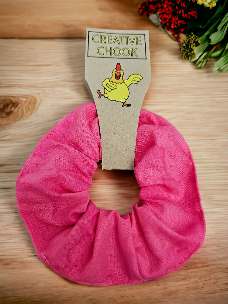 Handmade Pink Cotton Hair Scrunchie/Tie