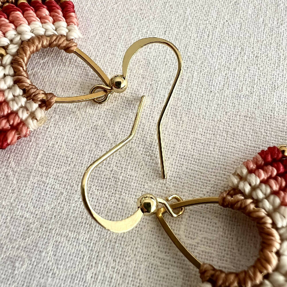 Micro Macrame Earrings (Valentine's day)