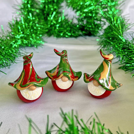 Christmas gnome trio - Marzipan, Sleigh & Potvalor