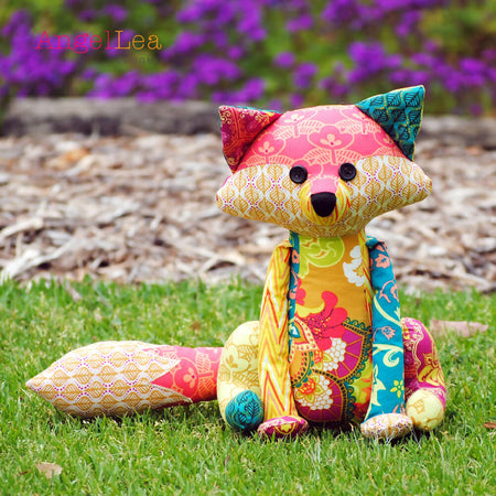 Fox Stuffed Toy Pattern PDF Sewing Pattern Patchwork Fox Softie