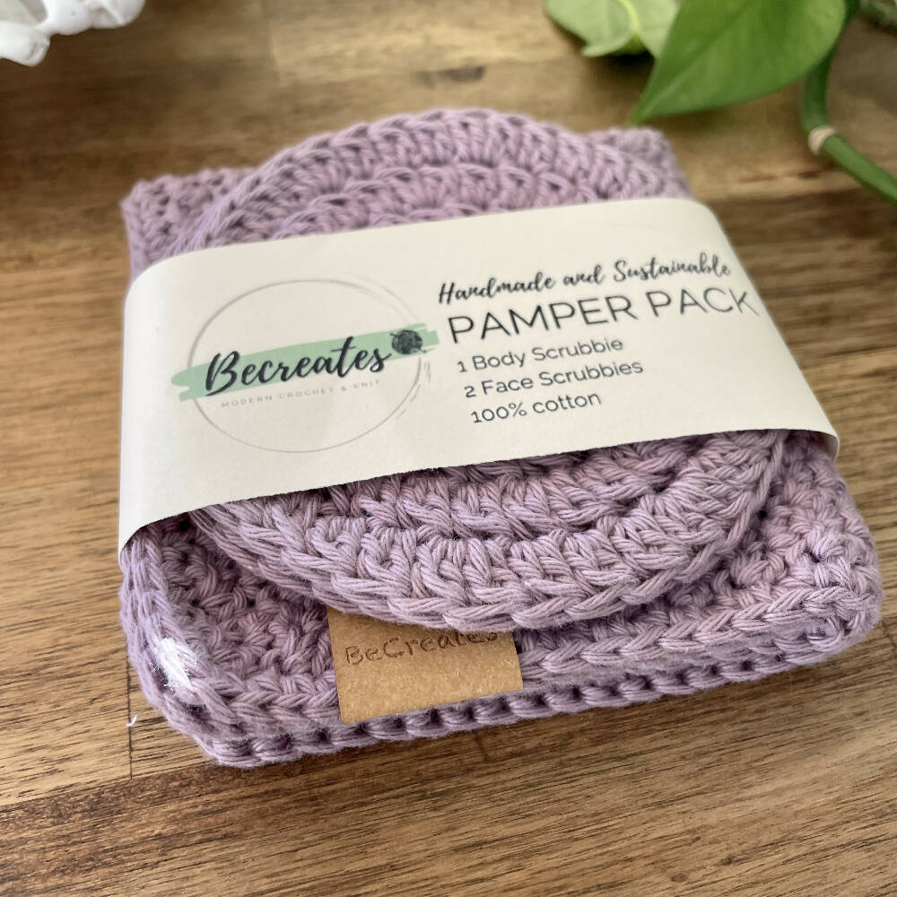 Pamper Pack - Body & Face scrubbie set - Lavender